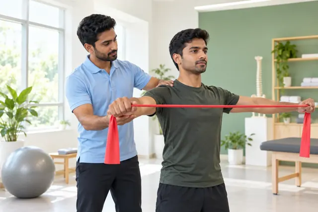 Illustrative frozen shoulder physiotherapy in alwar